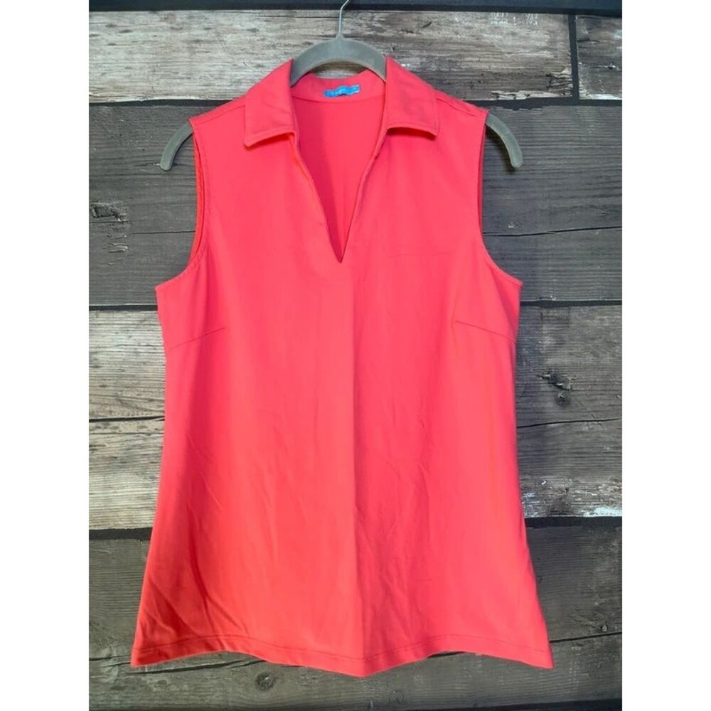 J. McLaughlin Coral Aida Sleeveless Collared Medium Top Pink